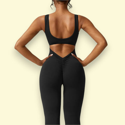 Mesaci® V-Back Flared Jumpsuit - Mesaci